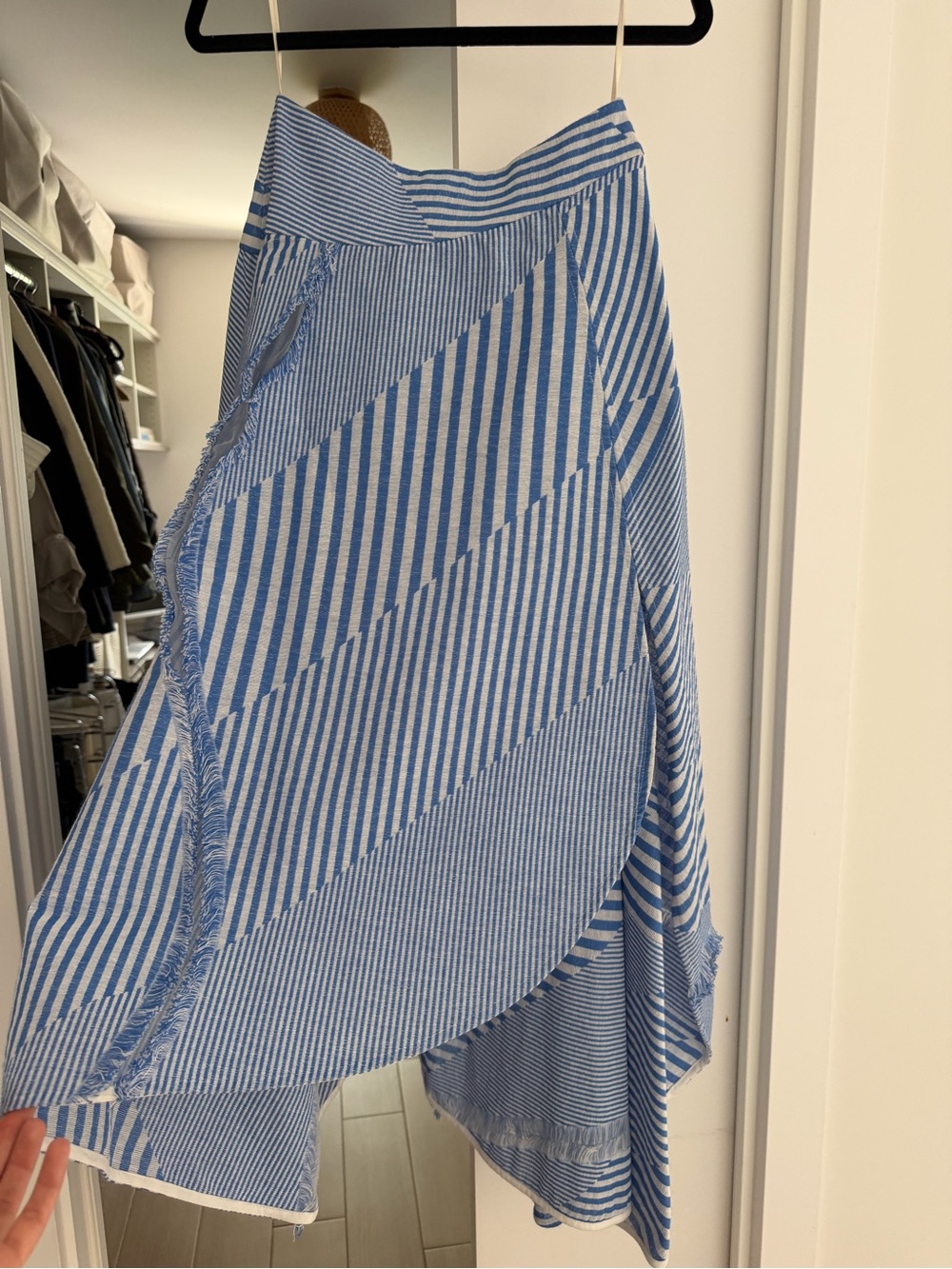 Kris Goyri Blue Striped Skirt